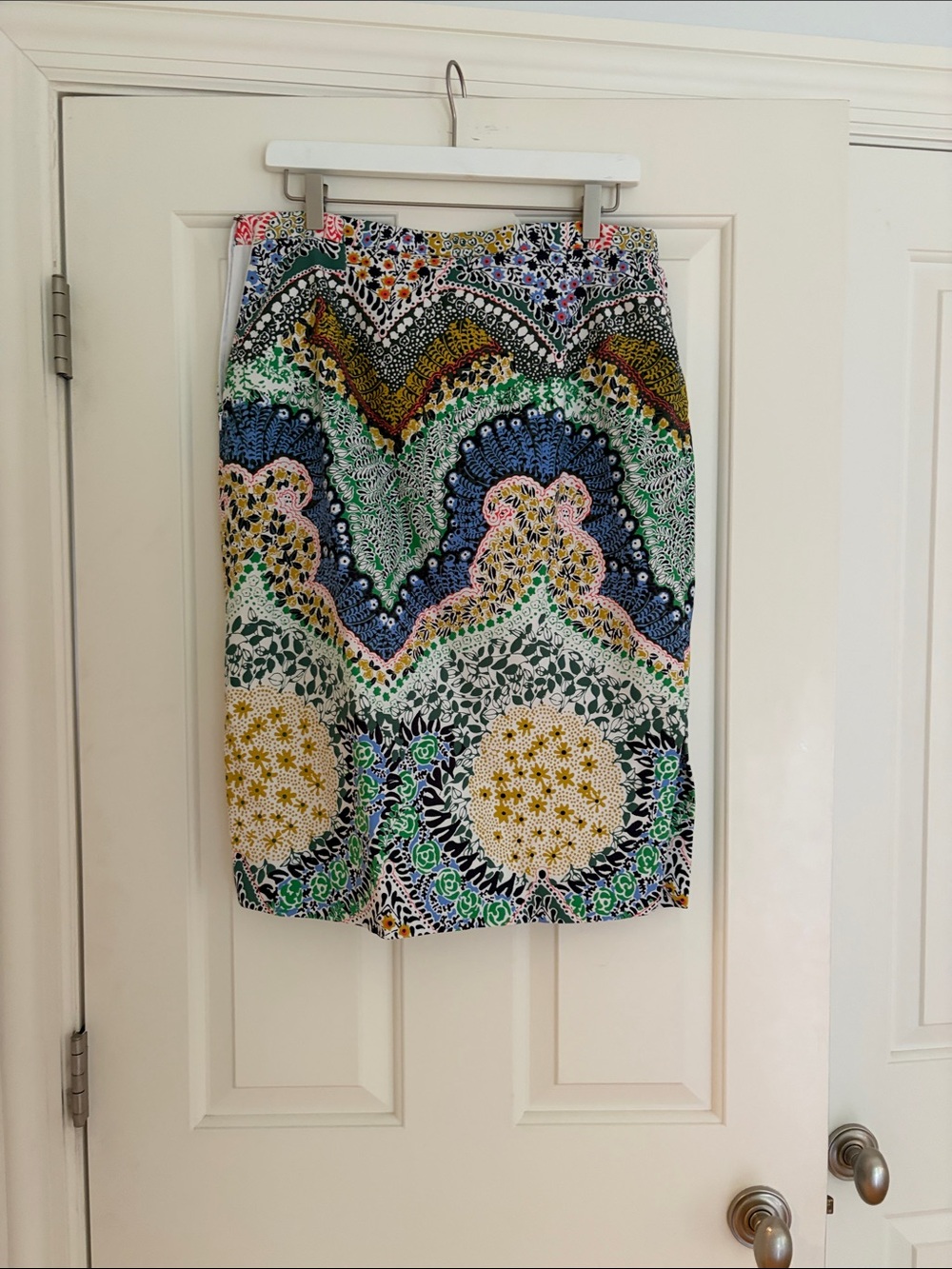Multicolor Printed Pencil Skirt from Anthropologie—Vibrant Floral Design